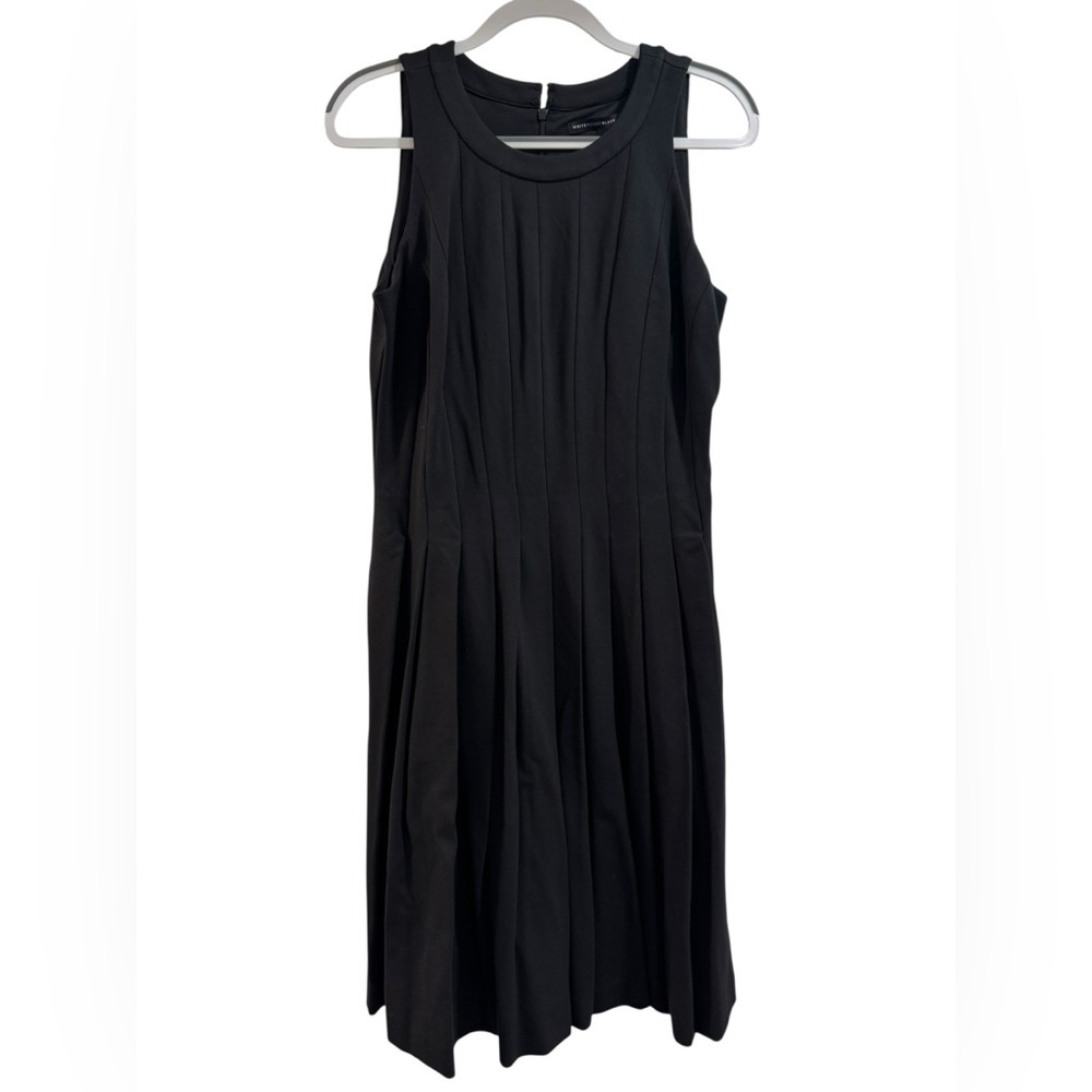 White House Black Market Women’s Black Cocktail Midi Sleeveless Dress Size 10
